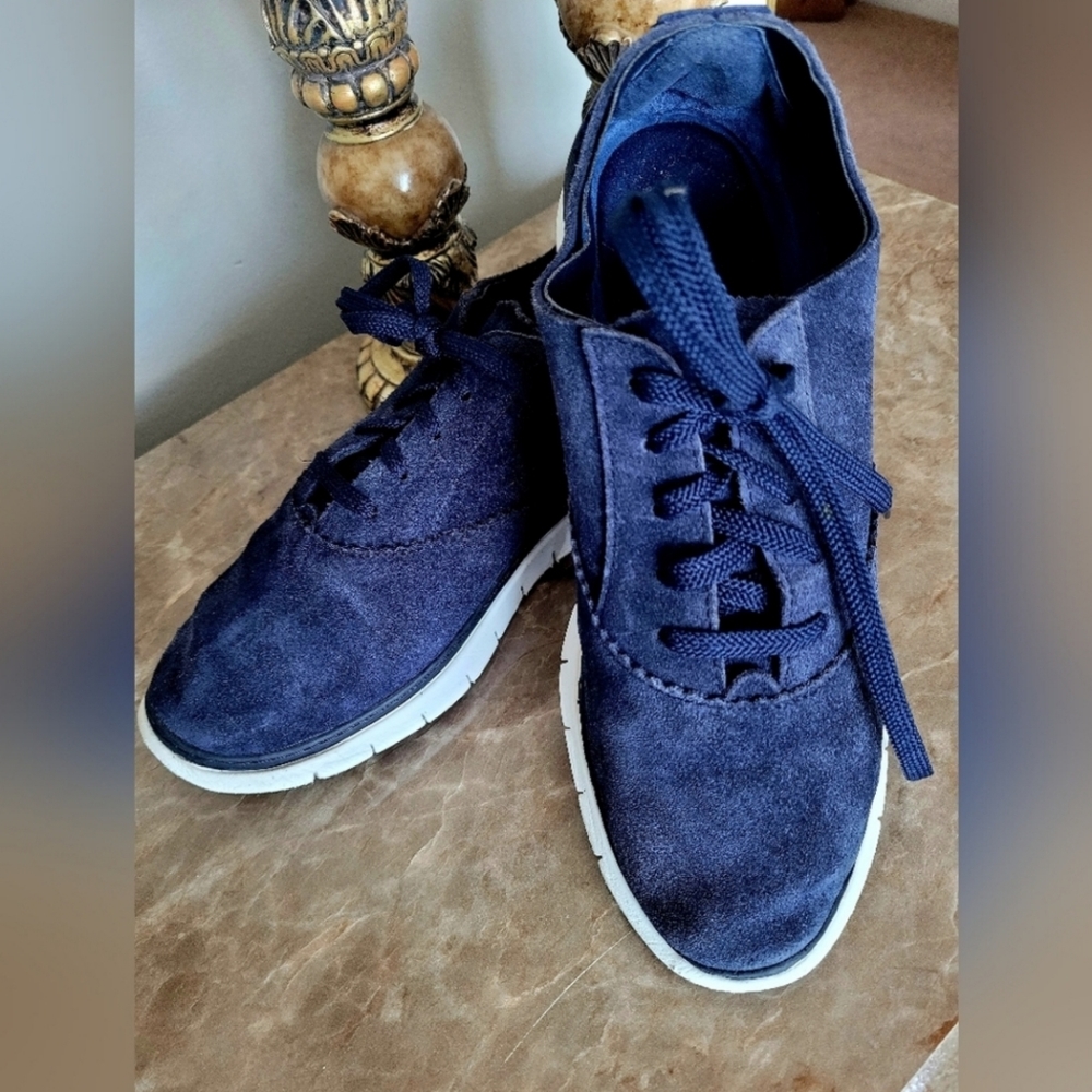 Vionic Women's Taylor Genuine Suede Leather Sneakers Dark Blue US 8.5 - Picture 8 of 13